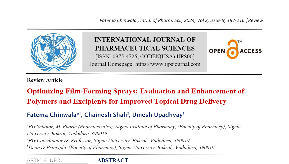 Optimizing Film-Forming Sprays: Evaluation and Enhancement of Polymers and Excipients for Improved Topical Drug Delivery