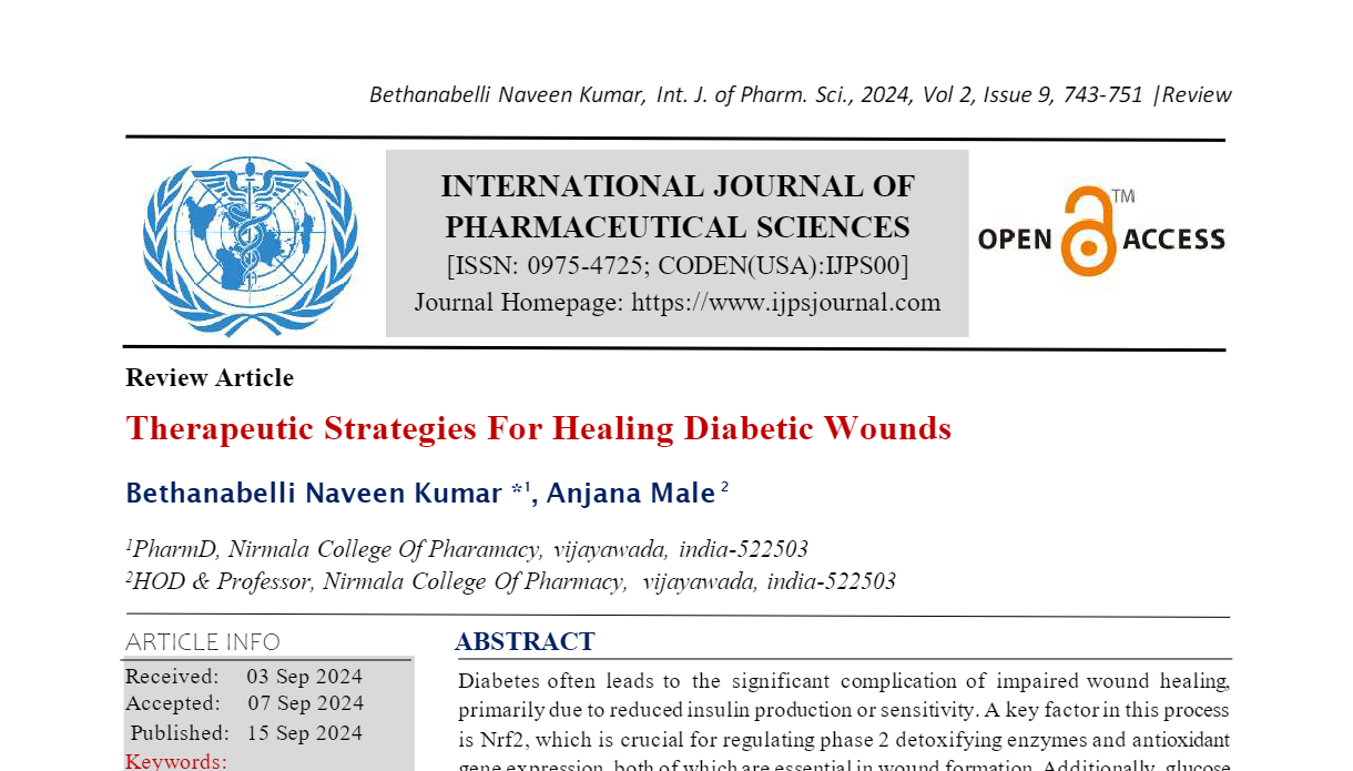 Therapeutic Strategies For Healing Diabetic Wounds 