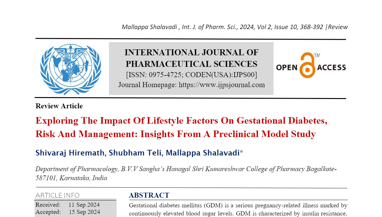 Exploring The Impact Of Lifestyle Factors On Gestational Diabetes, Risk And Management: Insights From A Preclinical Model Study