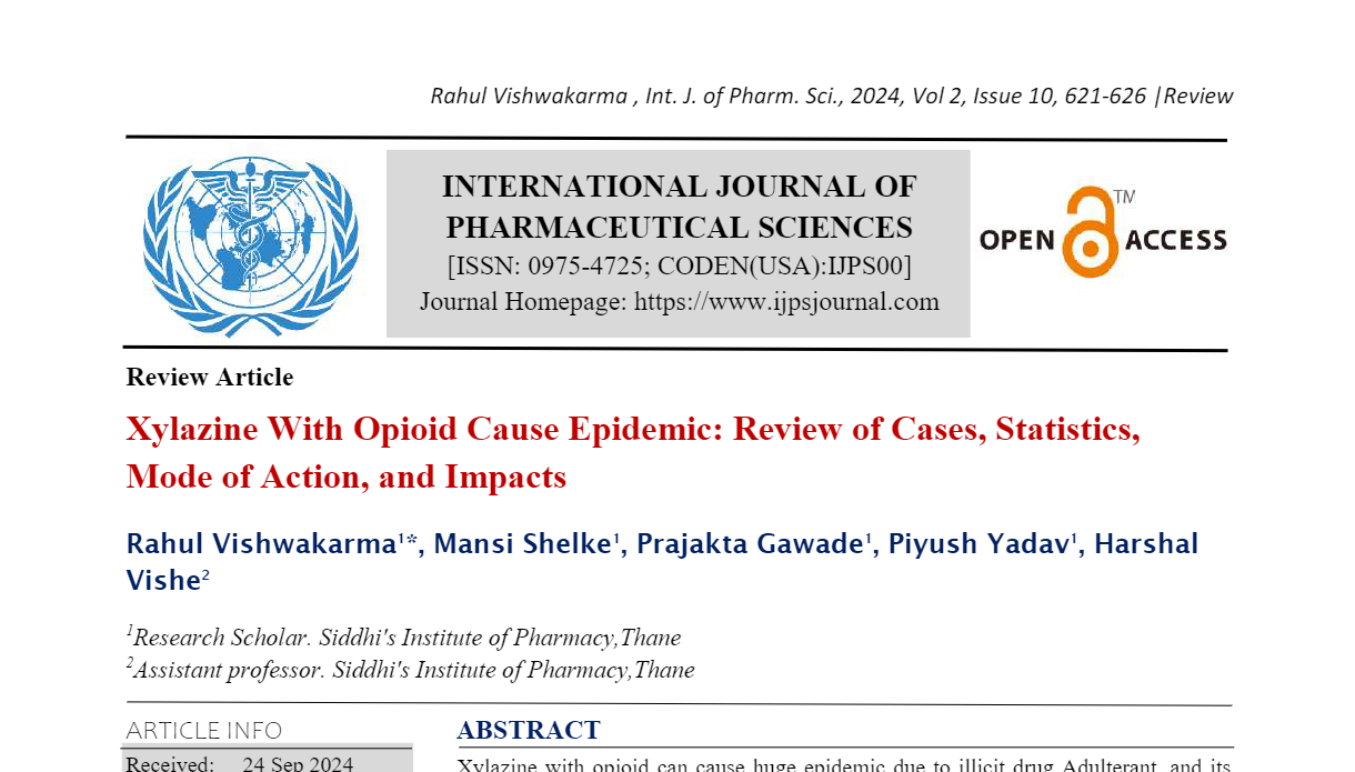 Xylazine With Opioid Cause Epidemic: Review of Cases, Statistics, Mode of Action, and Impacts 