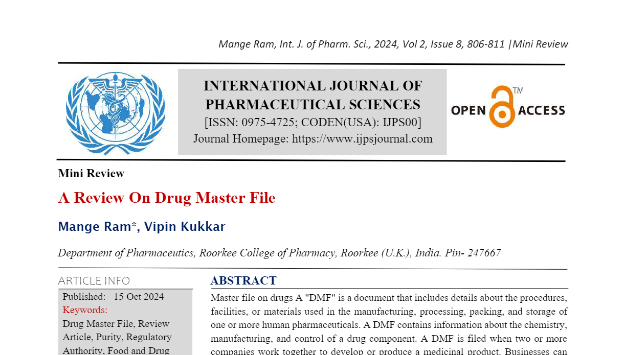 A Review On Drug Master File 