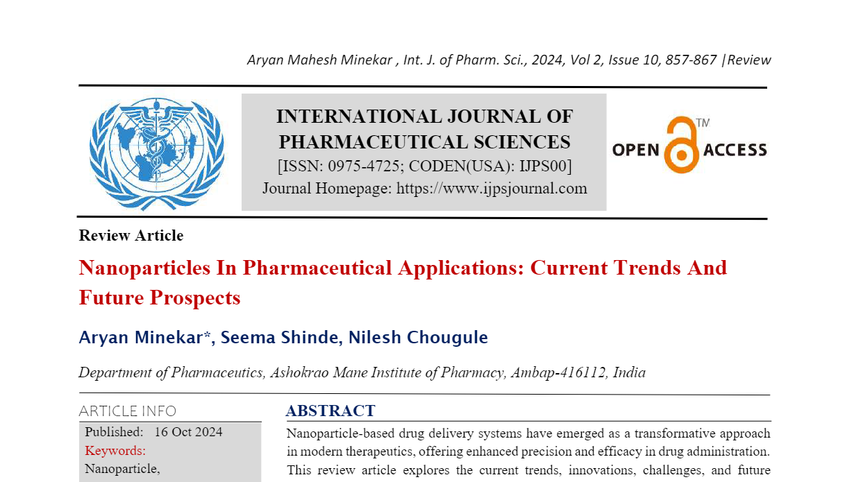 Nanoparticles In Pharmaceutical Applications: Current Trends And Future Prospects