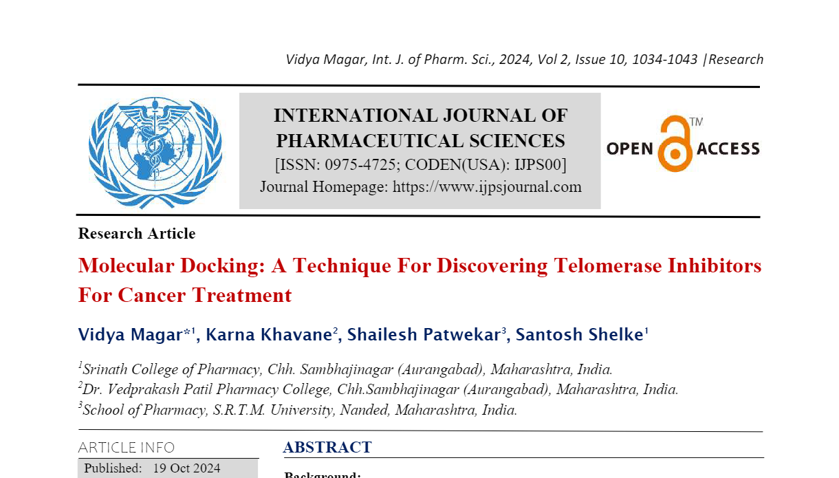 Molecular Docking: A Technique For Discovering Telomerase Inhibitors For Cancer Treatment