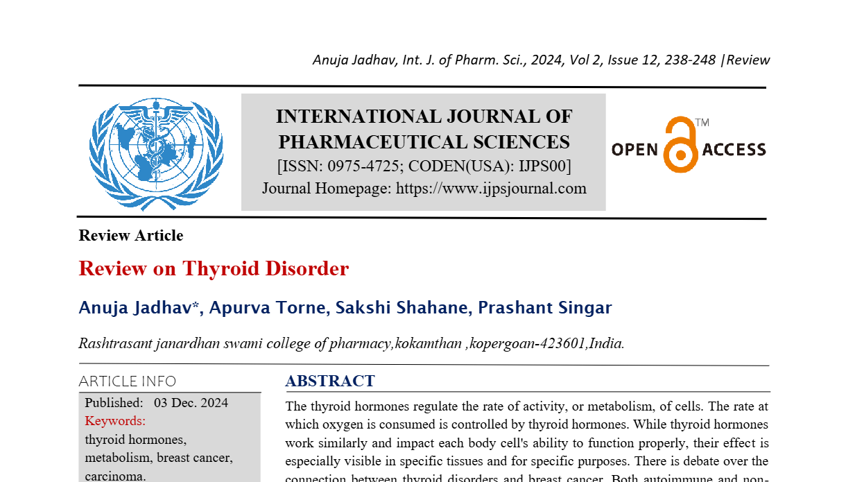 Review on Thyroid Disorder