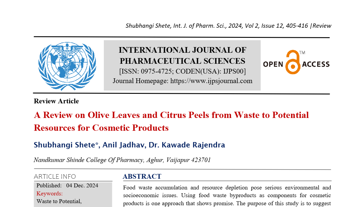 A Review on Olive Leaves and Citrus Peels from Waste to Potential Resources for Cosmetic Products  