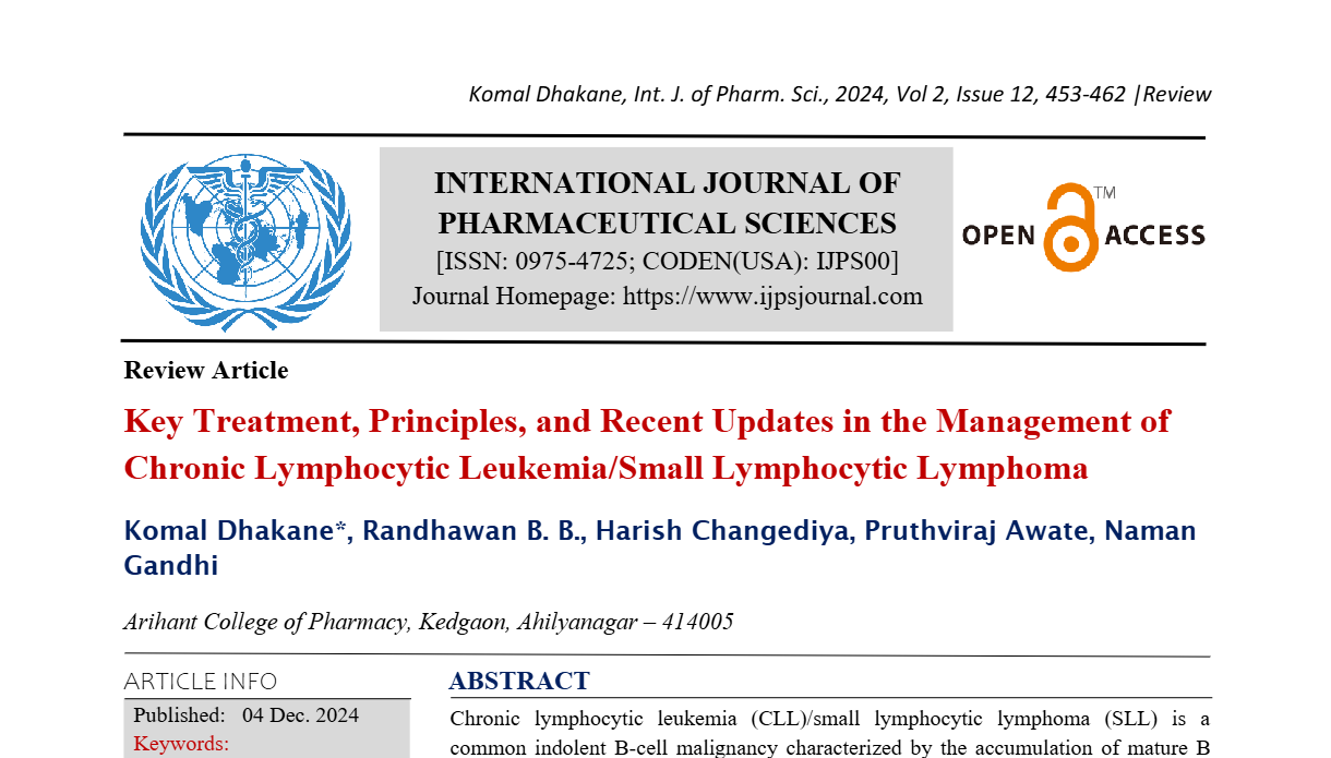 Key Treatment, Principles, and Recent Updates in the Management of Chronic Lymphocytic Leukemia/Small Lymphocytic Lymphoma  