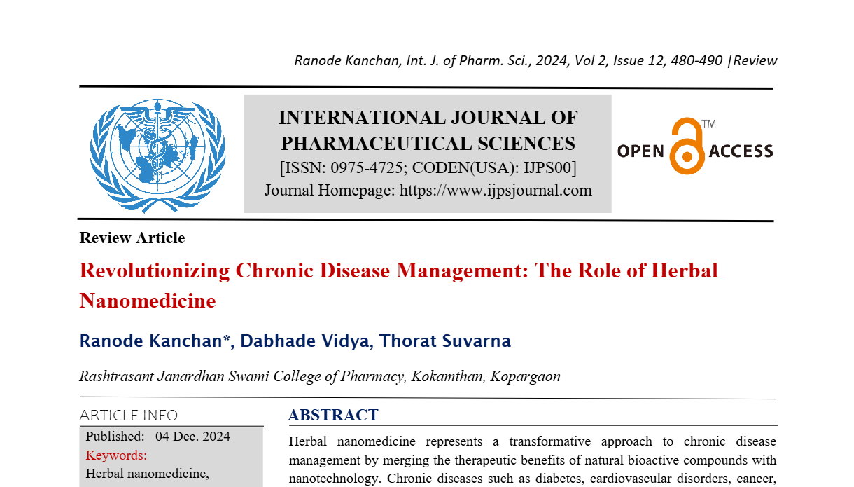 Revolutionizing Chronic Disease Management: The Role of Herbal Nanomedicine