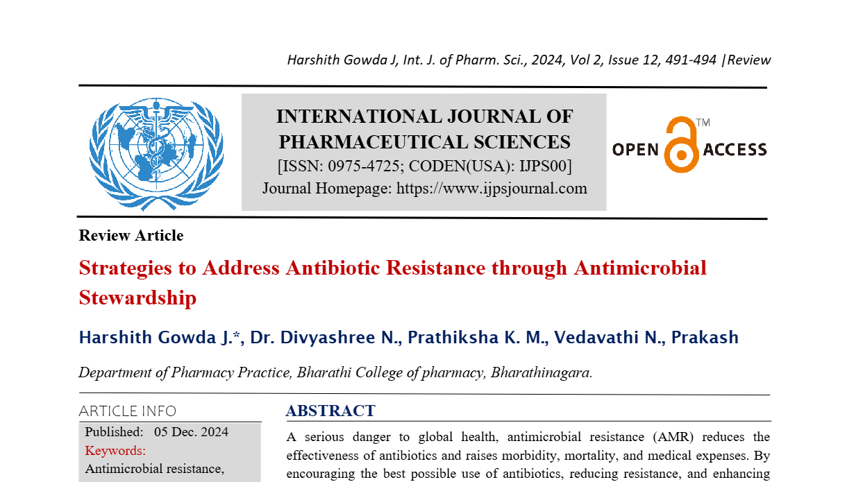 Strategies to Address Antibiotic Resistance through Antimicrobial Stewardship