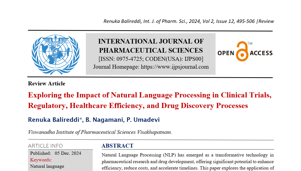 Exploring the Impact of Natural Language Processing in Clinical Trials, Regulatory, Healthcare Efficiency, and Drug Discovery Processes