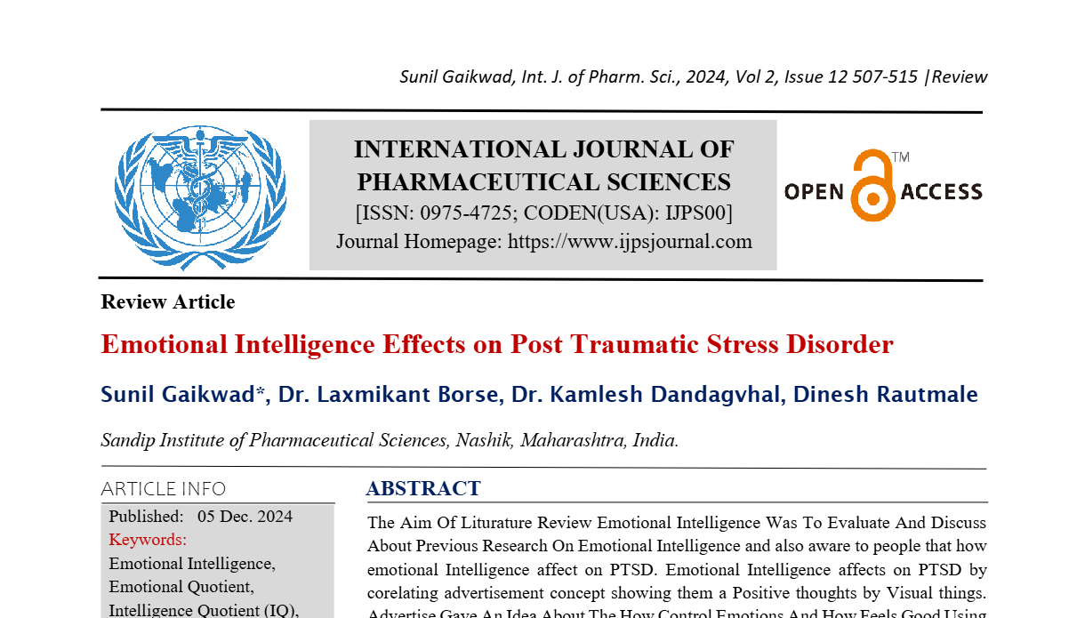 Emotional Intelligence Effects on Post Traumatic Stress Disorder