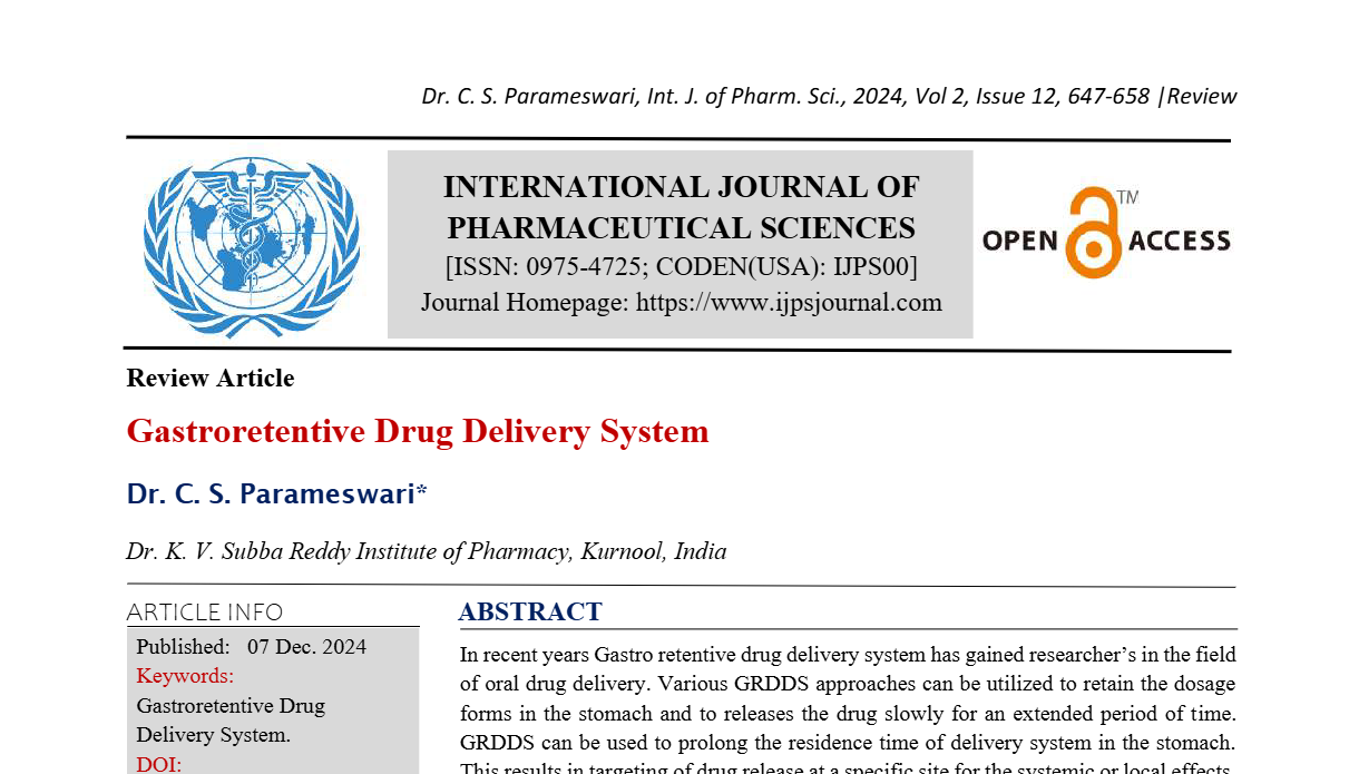 Gastroretentive Drug Delivery System