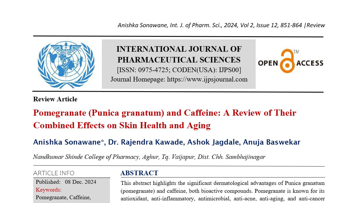 Pomegranate (Punica granatum) and Caffeine: A Review of Their Combined Effects on Skin Health and Aging  