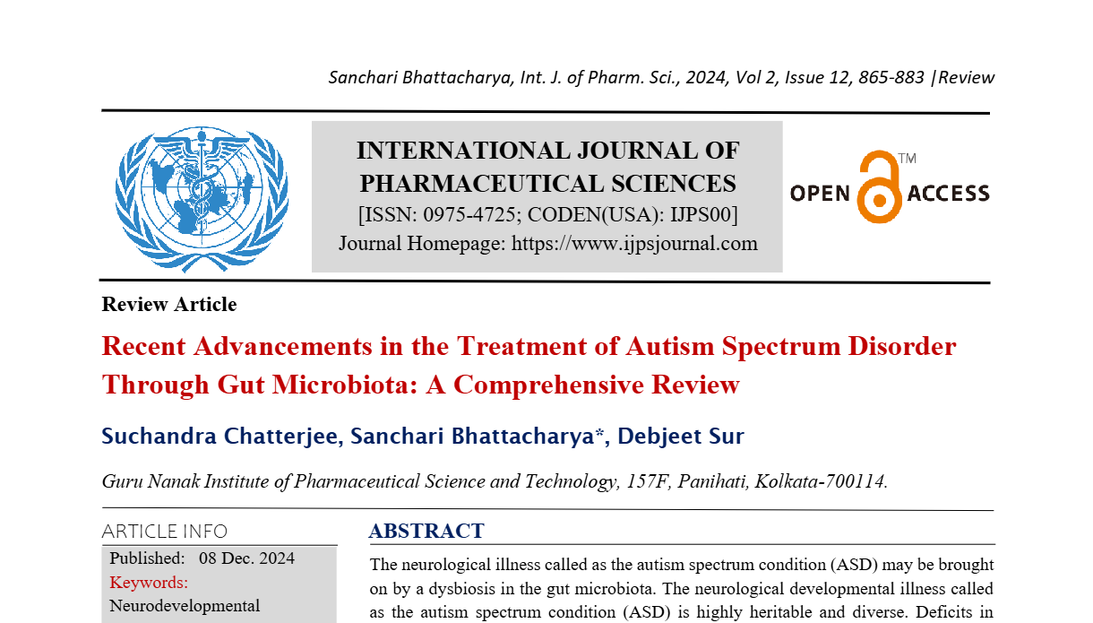 Recent Advancements in the Treatment of Autism Spectrum Disorder Through Gut Microbiota: A Comprehensive Review