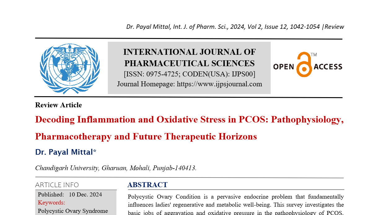 Decoding Inflammation and Oxidative Stress in PCOS: Pathophysiology, Pharmacotherapy and Future Therapeutic Horizons