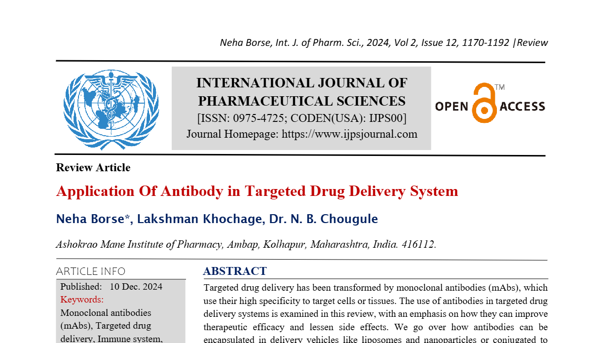 Application Of Antibody in Targeted Drug Delivery System   