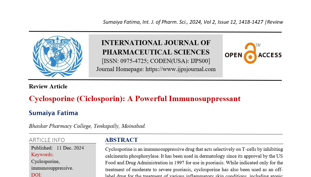 Cyclosporine (Ciclosporin): A Powerful Immunosuppressant