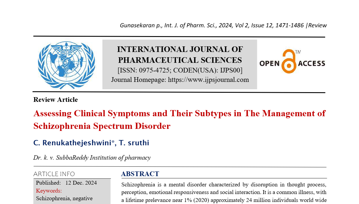 Assessing Clinical Symptoms and Their Subtypes in The Management of Schizophrenia Spectrum Disorder  