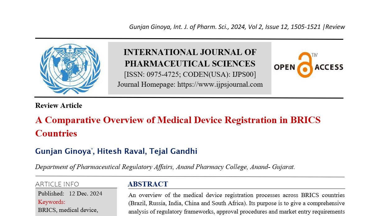 A Comparative Overview of Medical Device Registration in BRICS Countries