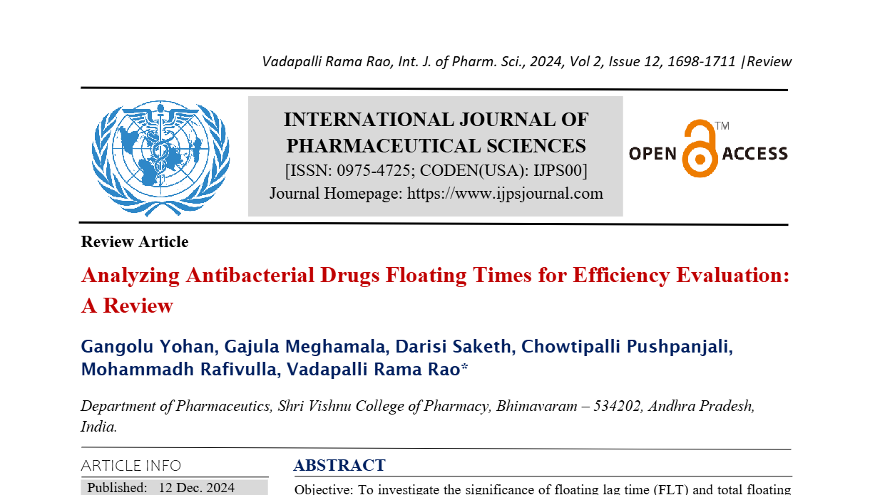 Analyzing Antibacterial Drugs Floating Times for Efficiency Evaluation: A Review