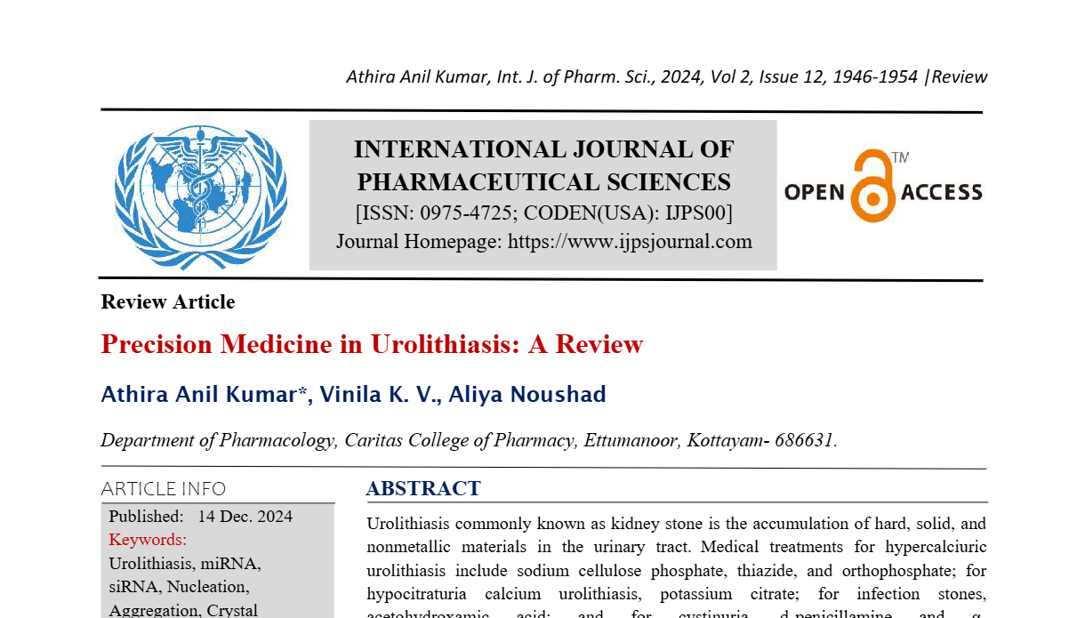 Precision Medicine in Urolithiasis: A Review  