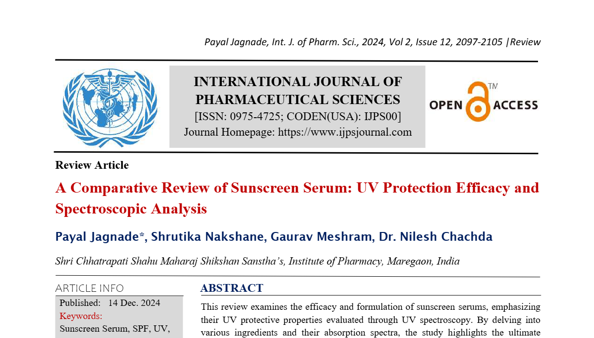 A Comparative Review of Sunscreen Serum: UV Protection Efficacy and Spectroscopic Analysis  