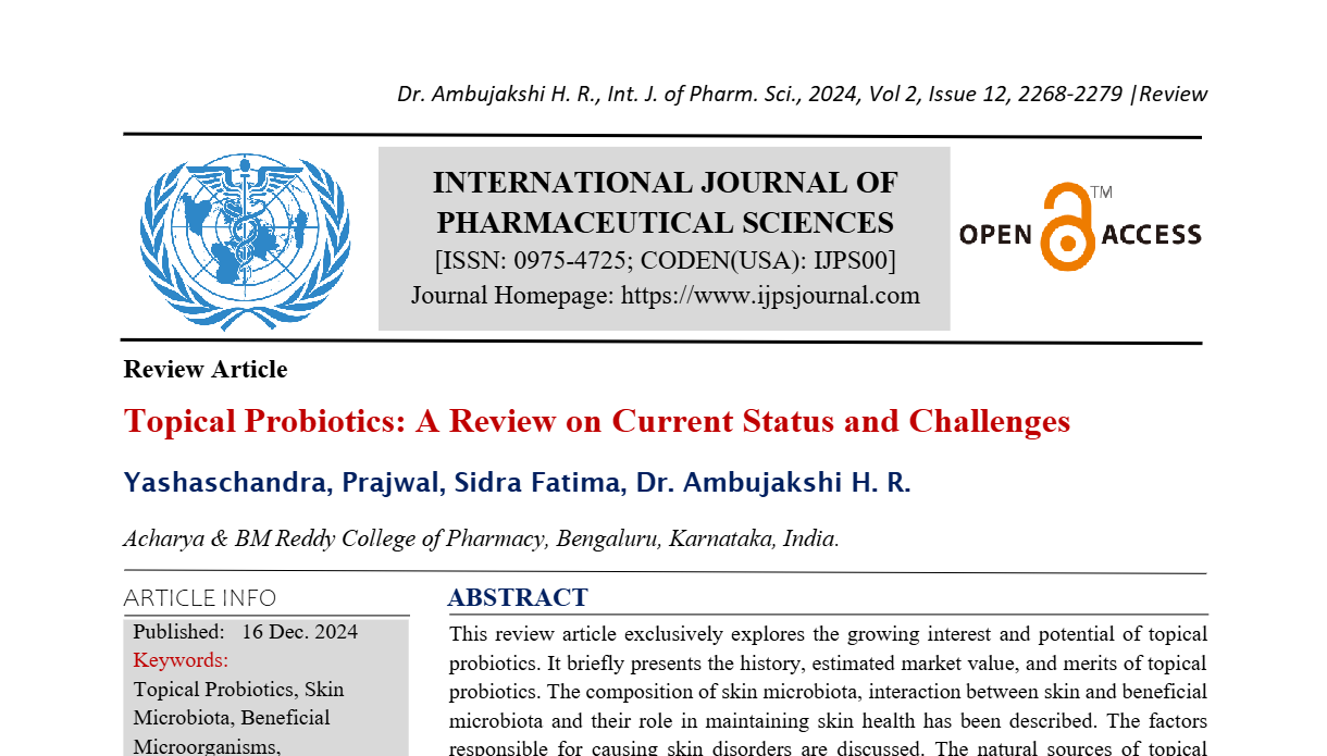 Topical Probiotics: A Review on Current Status and Challenges  