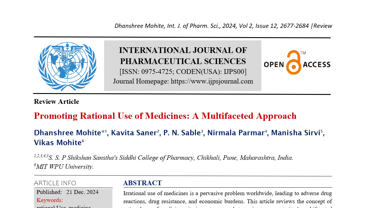 Promoting Rational Use of Medicines: A Multifaceted Approach  