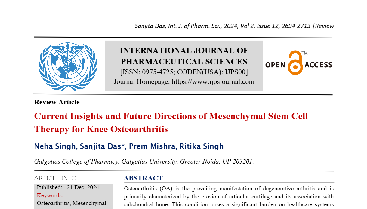 Current Insights and Future Directions of Mesenchymal Stem Cell Therapy for Knee Osteoarthritis  