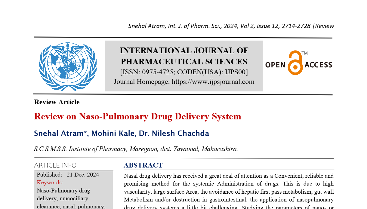 Review on Naso-Pulmonary Drug Delivery System  