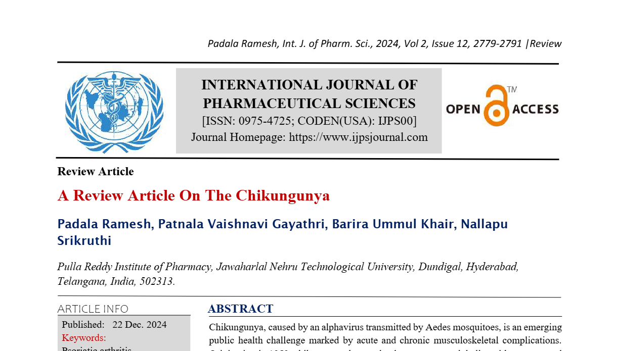 A Review Article On The Chikungunya