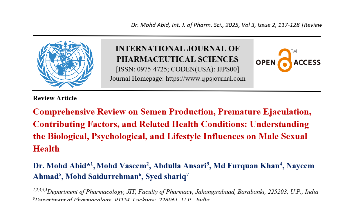 Comprehensive Review on Semen Production, Premature Ejaculation, Contributing Factors, and Related Health Conditions: Understanding the Biological, Psychological, and Lifestyle Influences on Male Sexual Health 