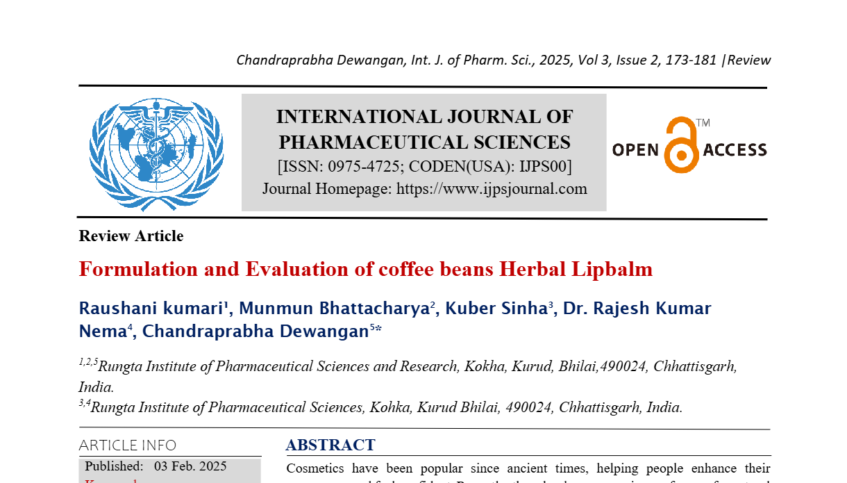 Formulation and Evaluation of coffee beans Herbal Lipbalm 