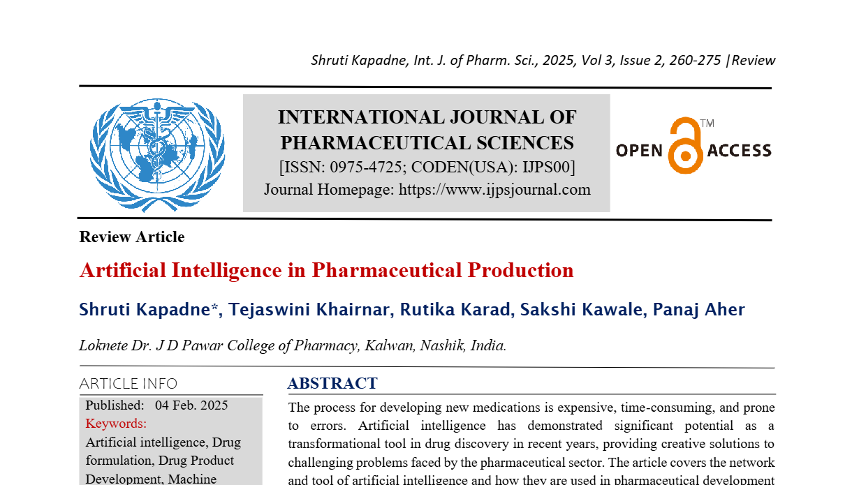 Artificial Intelligence in Pharmaceutical Production 