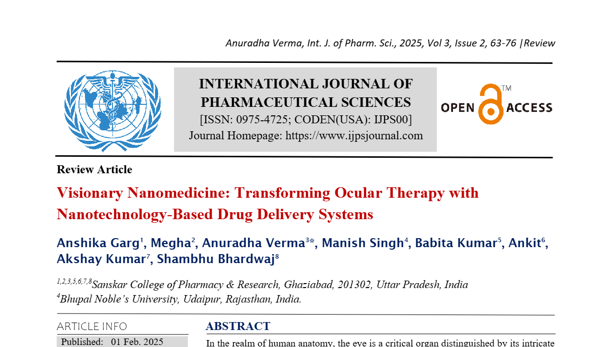 Visionary Nanomedicine: Transforming Ocular Therapy with Nanotechnology-Based Drug Delivery Systems 