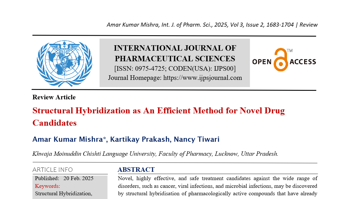 Structural Hybridization as An Efficient Method for Novel Drug Candidates