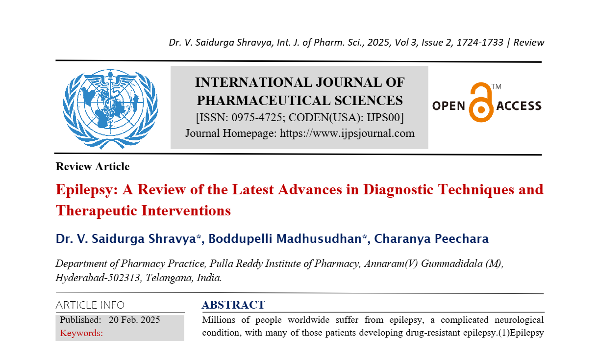 Epilepsy: A Review of the Latest Advances in Diagnostic Techniques and Therapeutic Interventions