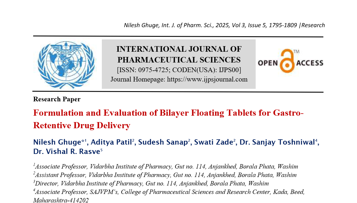 Formulation and Evaluation of Bilayer Floating Tablets for Gastro ...