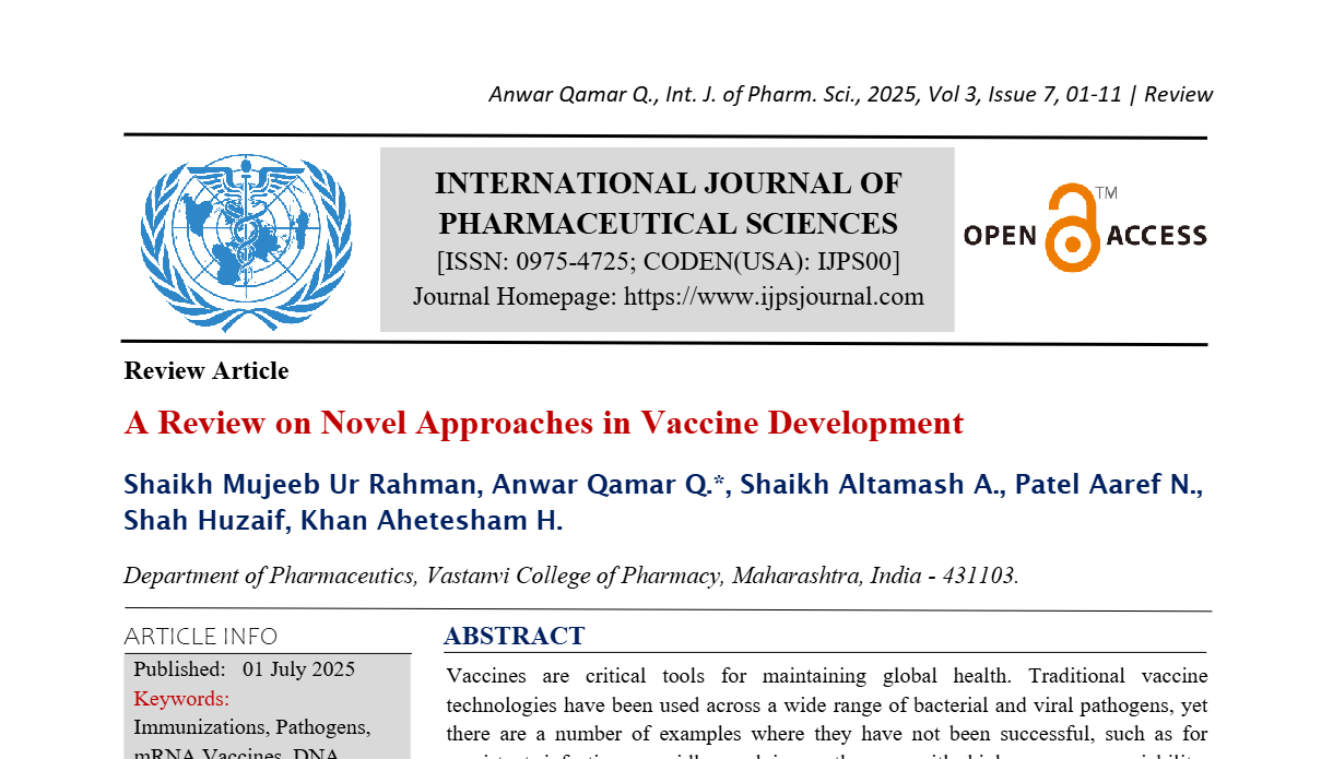 A Review on Novel Approaches in Vaccine Development
