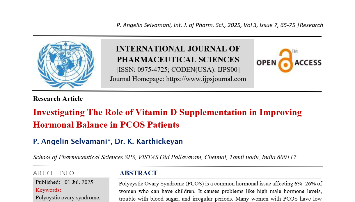 Investigating The Role of Vitamin D Supplementation in Improving Hormonal Balance in PCOS Patients