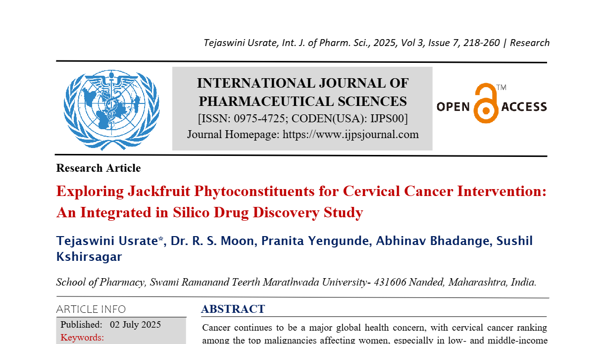 Exploring Jackfruit Phytoconstituents for Cervical Cancer Intervention: An Integrated in Silico Drug Discovery Study