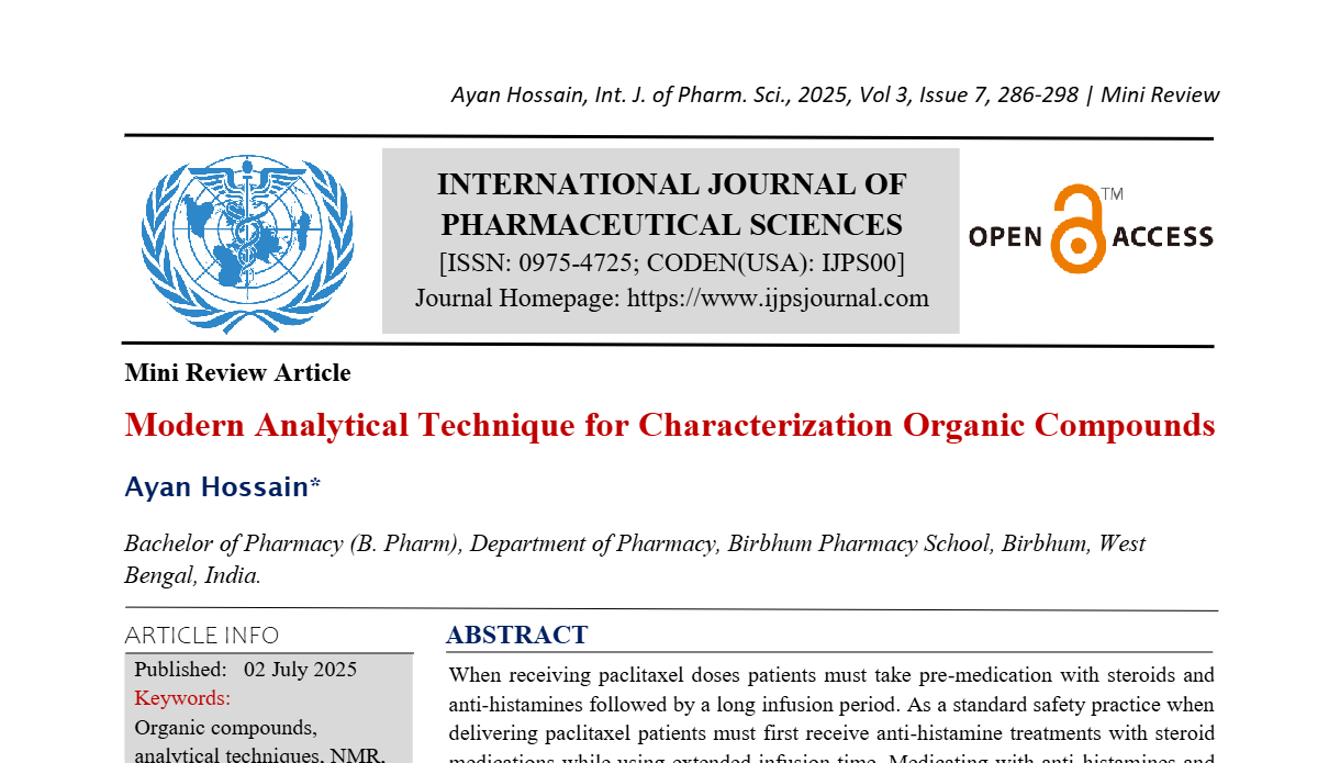 Modern Analytical Technique for Characterization Organic Compounds