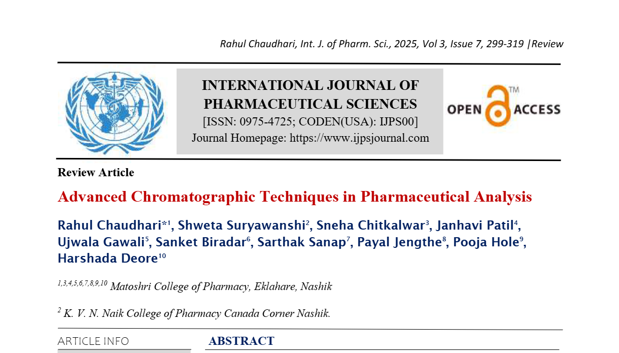 Advanced Chromatographic Techniques in Pharmaceutical Analysis