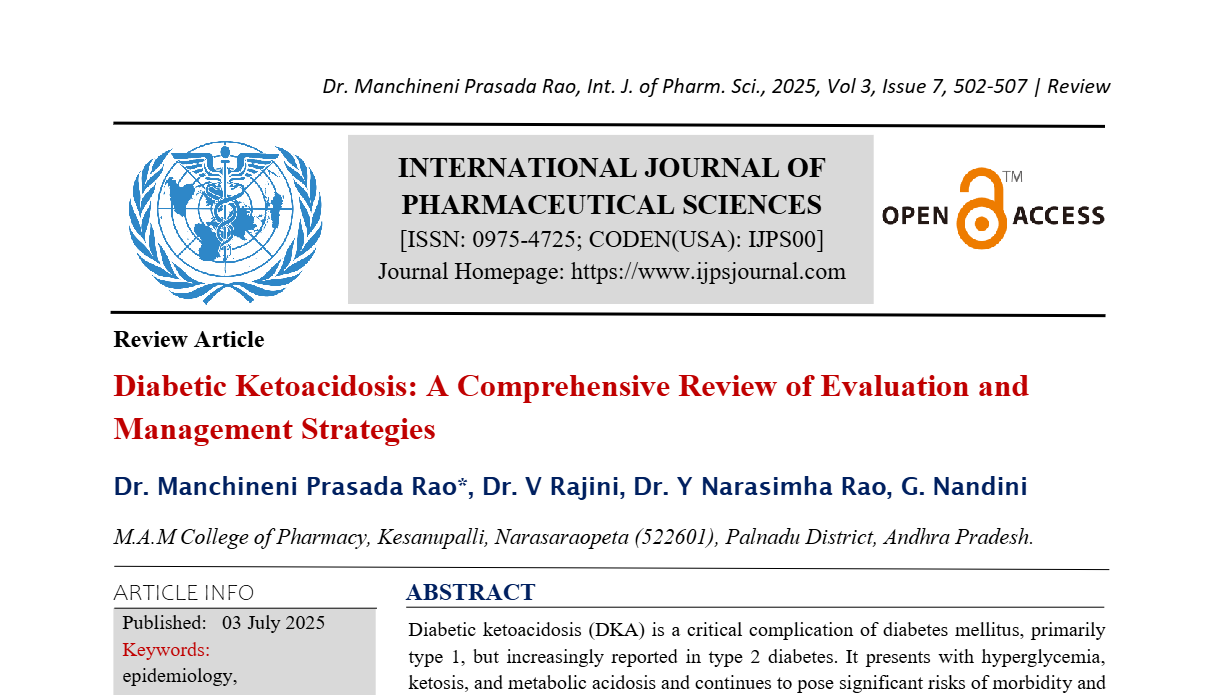 Diabetic Ketoacidosis: A Comprehensive Review of Evaluation and Management Strategies