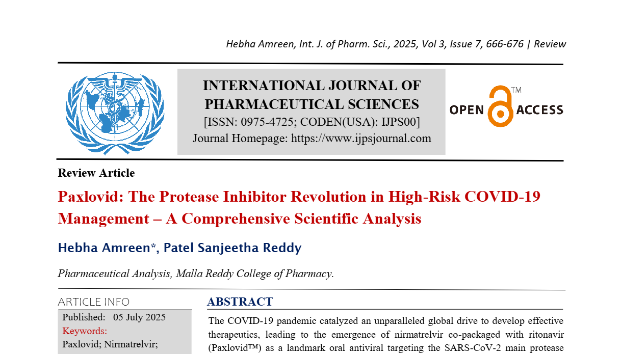 Paxlovid: The Protease Inhibitor Revolution in High-Risk COVID-19 Management – A Comprehensive Scientific Analysisc Analysis.