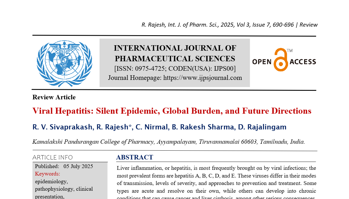 Viral Hepatitis: Silent Epidemic, Global Burden, and Future Directions