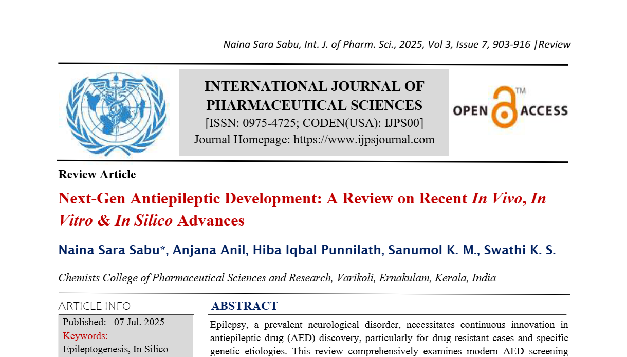 Next Gen Antiepileptic Development: A Review on Recent In Vivo, In Vitro & In Silico Advances