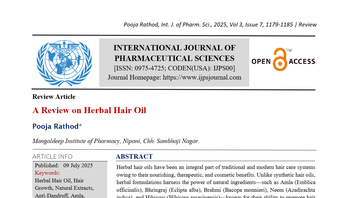 A Review on Herbal Hair Oil
