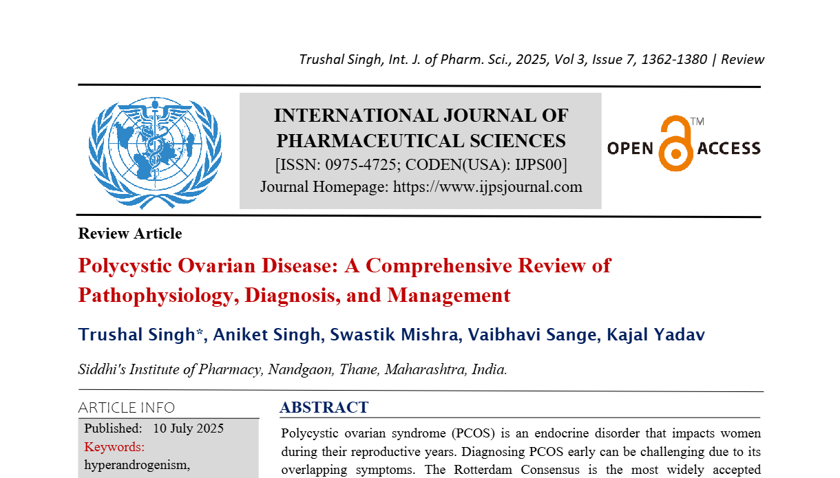 Polycystic Ovarian Disease: A Comprehensive Review of Pathophysiology, Diagnosis, and Management