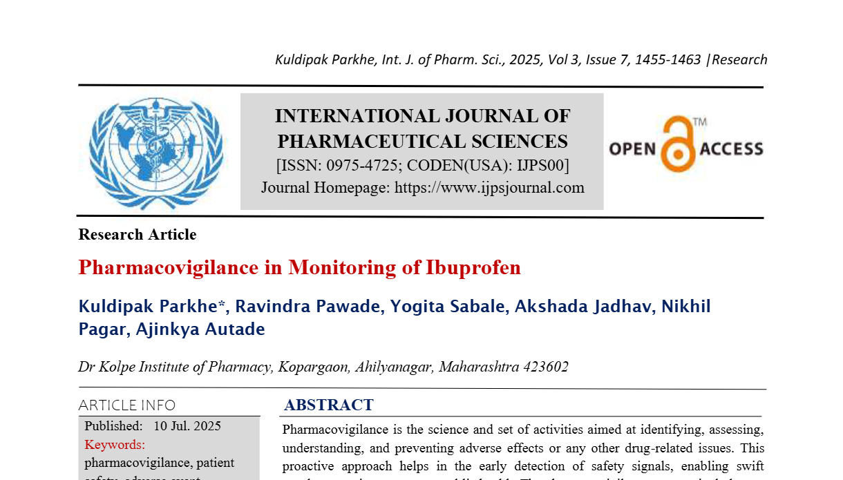 Pharmacovigilance in Monitoring of Ibuprofen
