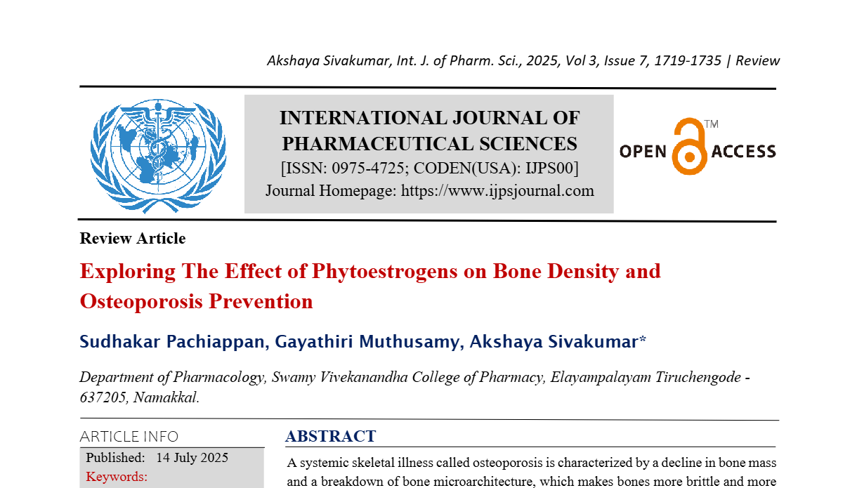Exploring The Effect of Phytoestrogens on Bone Density and Osteoporosis Prevention